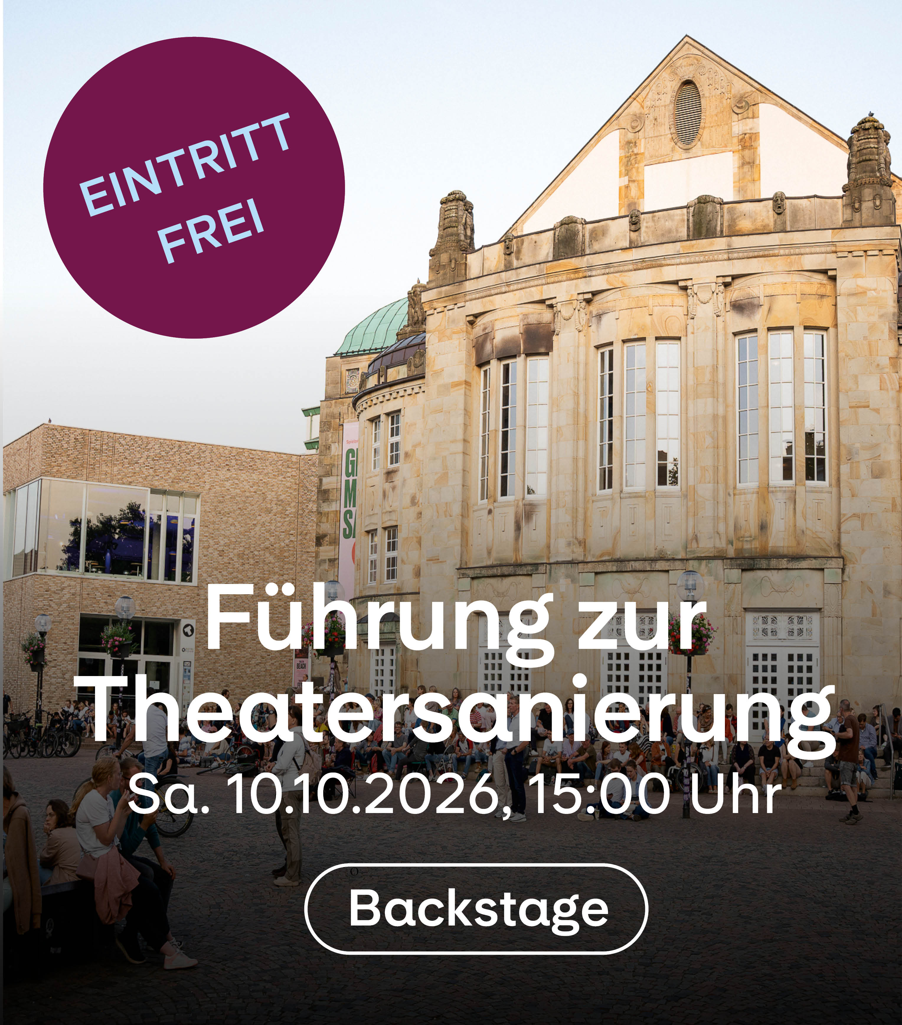 F&uuml;hrung zur Theatersanierung, Sa. 10.10.2026, 15:00 Uhr, Backstage, Eintritt frei